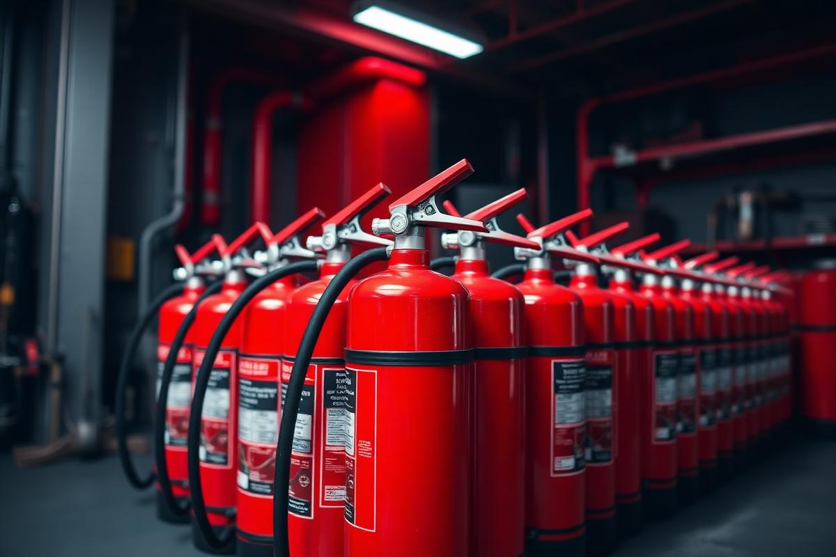 Extintores recarregados e conferidos na oficina da Extingás